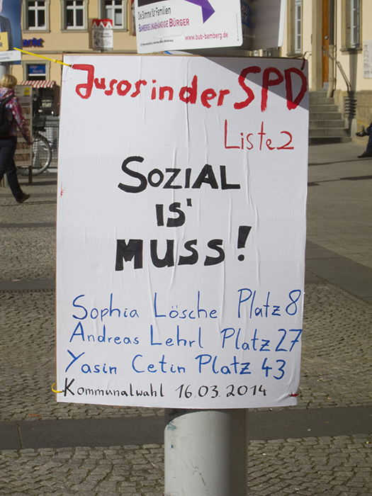 SPD Jusos Sozial is' Muss. Foto: Erich Weiß