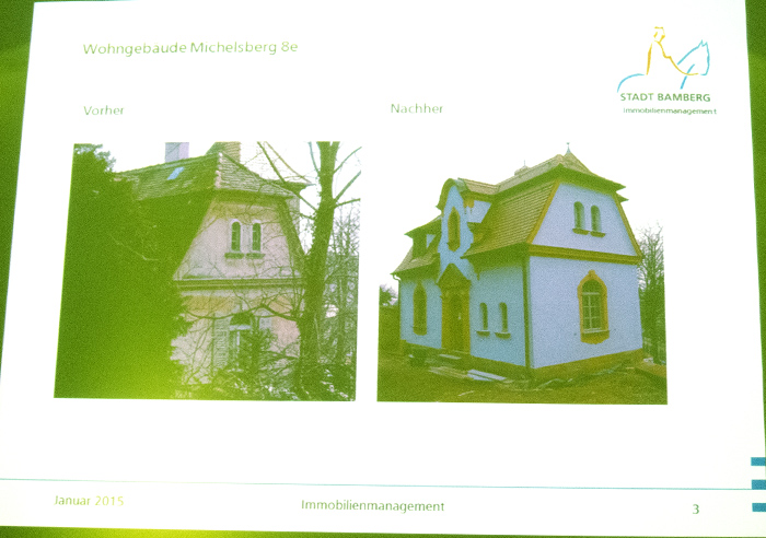 Fassade vom Garten her - PowerPoint Vortrag vom 21.1.2015