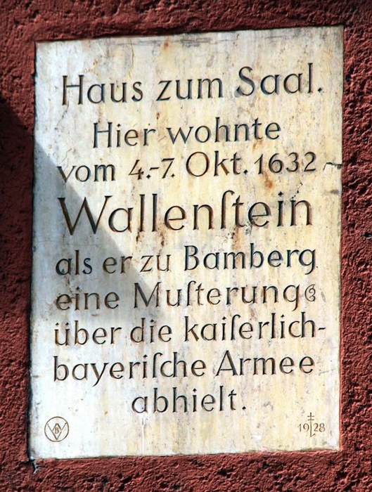 Haus zum Saal. Hier wohnte vom 4.–7. Okt. 1632 Wallenstein, als er zu Bamberg eine Musterung über die kaiserlich-bayerische Armee abhielt. Foto: You Xie