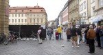 Maxplatzabsperrung vom Grünen Markt. Foto: Erich Weiß